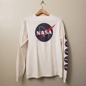MAD ENGINE NASA Long Sleeve T-Shirt in White - Men's Size Medium